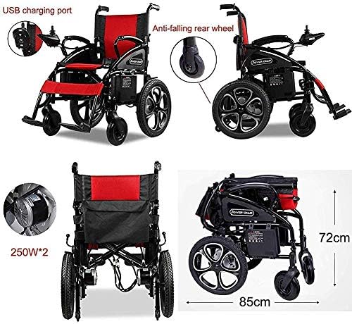 Foldable Electric Wheelchairs for Disabled, Adult Power Compact Mobility Aid Wheel Chair, Lightweight Folding Carry Motorized Wheelchair,20Ah