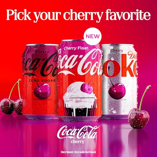 Coca-Cola Zero Sugar Cherry Soda Soft Drink Bottles, 16.9 fl oz, 6 Pack