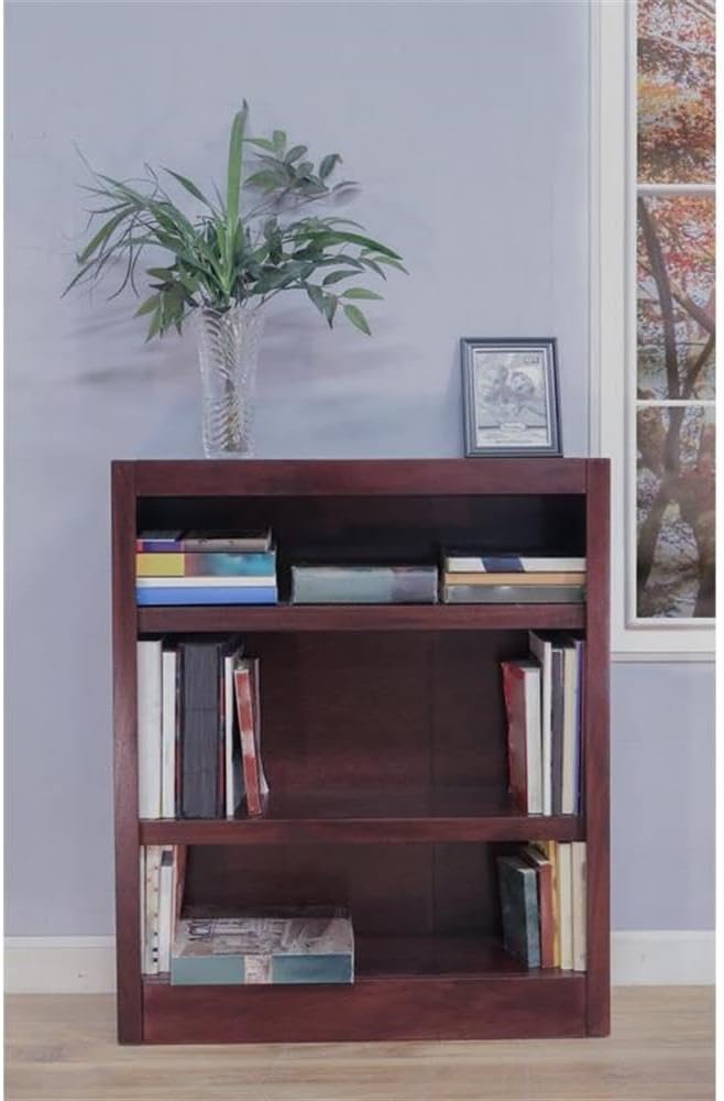 Concepts In Wood Midas Three Shelf Bookcase 36" H Cherry Finish