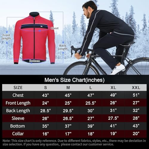 Souke Sports Men's Winter Cycling Jacket Windproof Thermal Bike Jacket