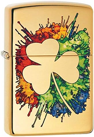 Zippo Clover Design Pocket Lighter, High Polish Chrome, One Size (ZO24699)