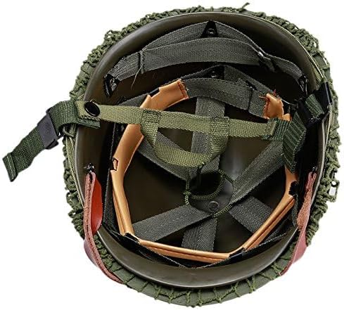 WW2 US M1 Helmet Steel Field Green with Net Cover Eye Belt Reproduction