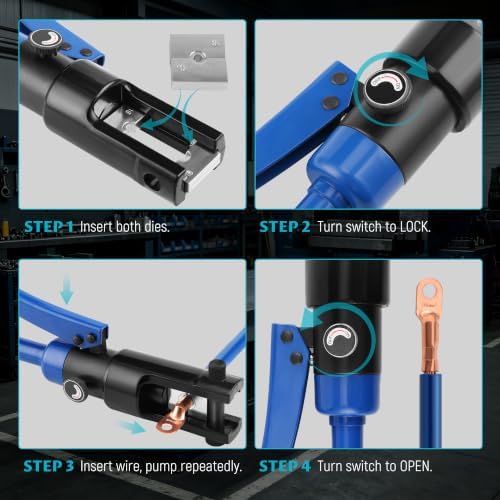 Lichamp 19 Packs Hydraulic Cable Lug Tool with 4 AWG to 600 MCM