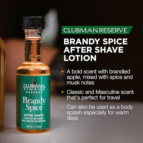 Clubman Reserve Brandy Spice After Shave Lotion – Bold, Masculine Fragrance, Aftershave for Men, 6 oz