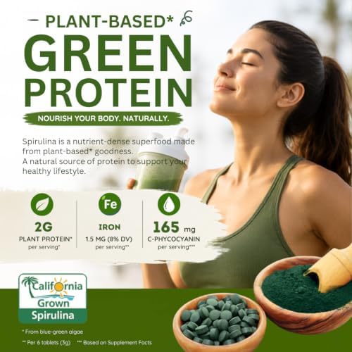 Earthrise Superfood California Spirulina 500mg Tablets, 1 LB