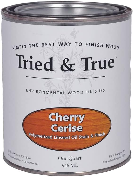 Tried & True Dark Walnut Stain & Finish, Pint | Linseed Oil Natural Wood Stain, Ideal for Home Improvement, Furniture, & Kitchen Wood Projects, Pigmented Danish Oil