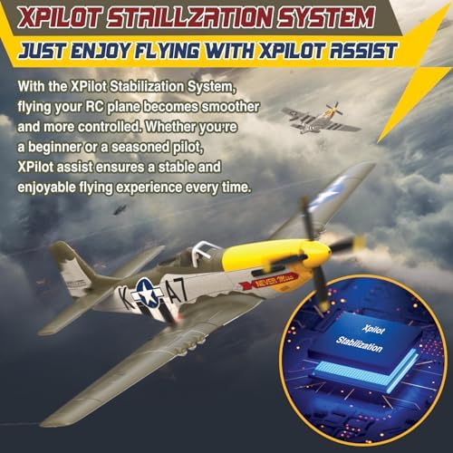LEAMBE 4 Channel RC Plane, Ready to Fly Aerobatic Aircraft, Easy Control for Beginners, P51 Mustang RC Airplane Best Gift for Adults