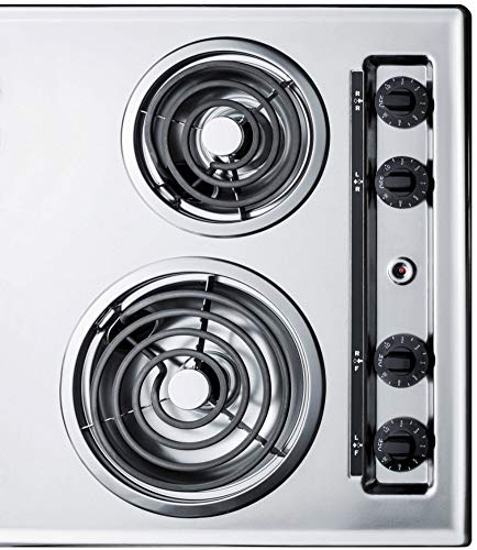 Summit 30" 4 Burner Electric Cooktop, Stainless Steel Look- ZEL05 | 230 Volt Coil Electric Cooktop, Fits 28 3/8" W x 18 5/8" D counter cutouts
