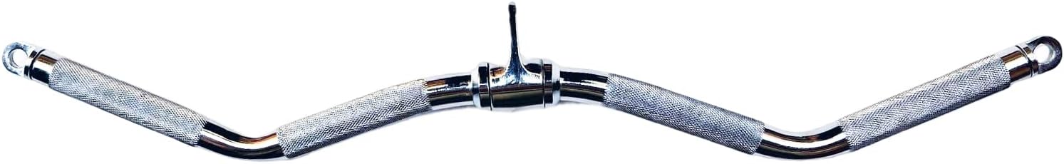 Revolving Lat Pulldown Bar for Cable Machine, Straight Bar with Rubber Grip - Tricep Press Down, Curl & Back Exercise Attachment for Home Gym