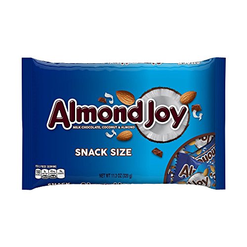 ALMOND JOY Coconut and Almond Chocolate Snack Size, Candy Bars, 0.6 oz (8 Count)
