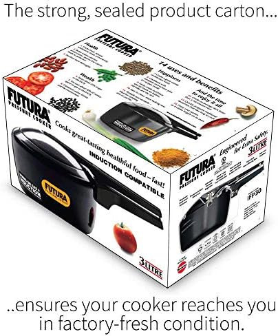 Hawkins Futura 5 Litre Pressure Cooker, Hard Anodised Inner Lid Pressure Cooker, Induction Cooker, Pan Cooker, Black (IFP50)