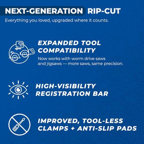 Kreg KMA2685 Rip-Cut Circular Saw Guide - Cutting Tool - Guide is Best for Regular (Side-Blade) Circular Saw - Ensure Compatibility Before Use - Woodworking Tools for Home Improvement