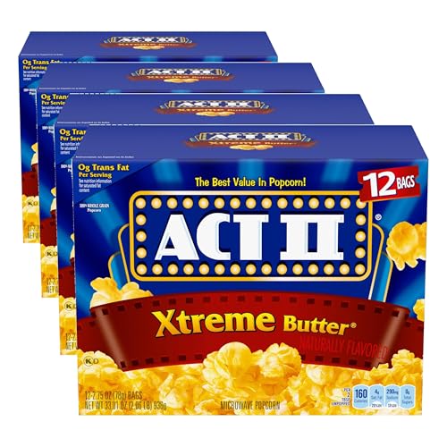 Act II Xtreme Butter Microwave Popcorn, 2.75 oz., 12-ct Bags
