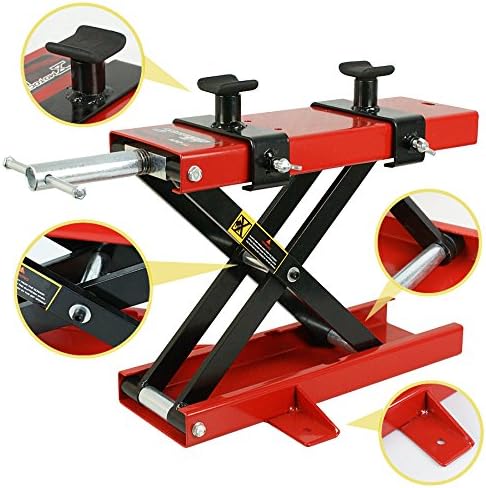 Motorcycle Jack Lift Stand 1100 lbs Scissor Lift Jack ATV Motorcycle Dirt Bike Scooter Crank Stand Street Bikes Cruisers Touring Motorcycles