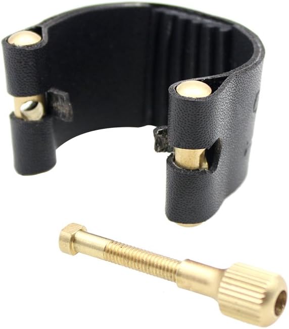 Andoer Alto Saxophone Ligature Fastener Compact Durable Artificial Leather for Alto Saxophone Rubber Mouthpiece