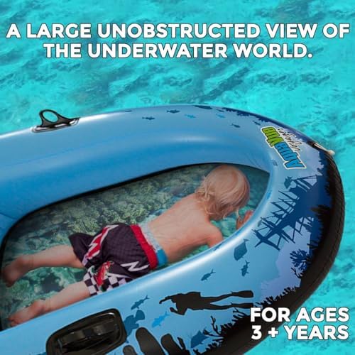 Aquavue Clear Bottom Inflatable Raft with Viewing Window | Transparent-bottom float for underwater viewing, kids and adults