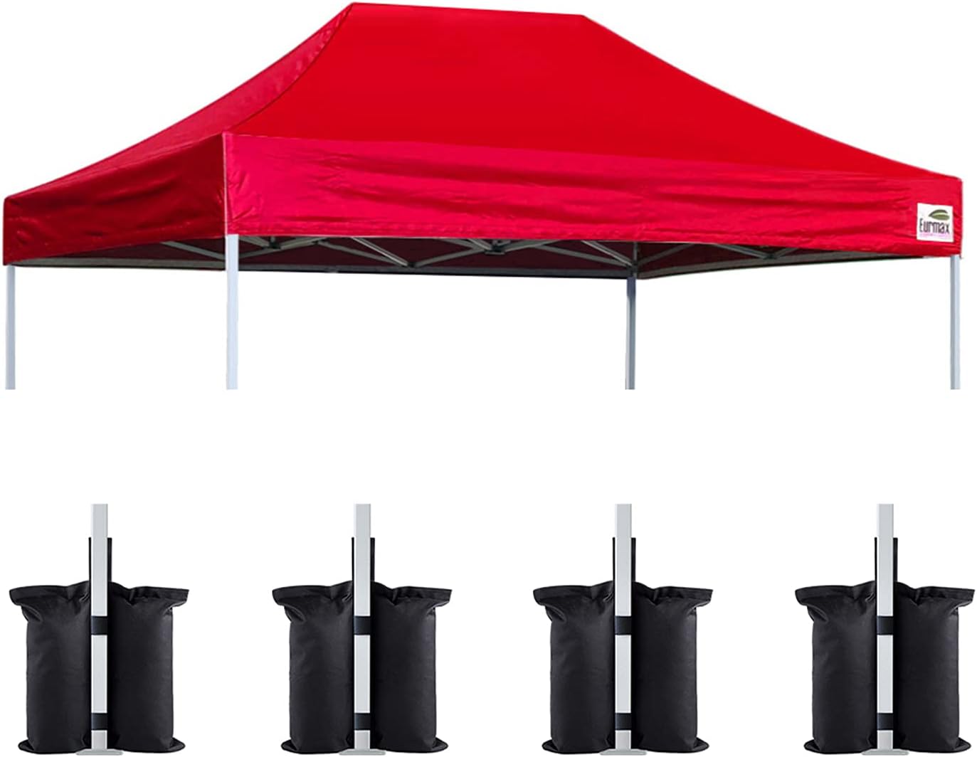 Eurmax USA 10x10 Pop Up Canopy Replacement Top,Universal Instant Canopy Cover ONLY,Heavy Duty UPF 50+ UV Protection,Water & Wind Resistant Tarp,30+ Colors Available,Bonus 4 Sand Bags (White)