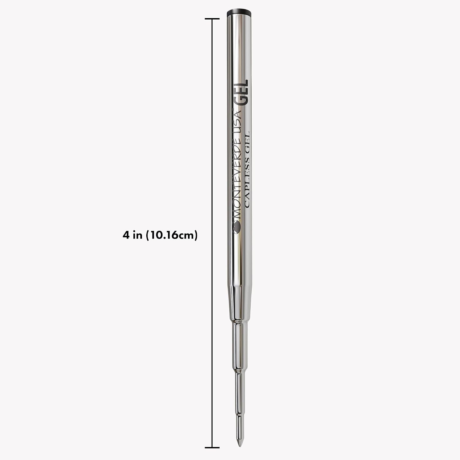 Monteverde Capless Gel Refill to Fit Montblanc, Medium, Black, 2 Pack | Capless gel refill offers smooth