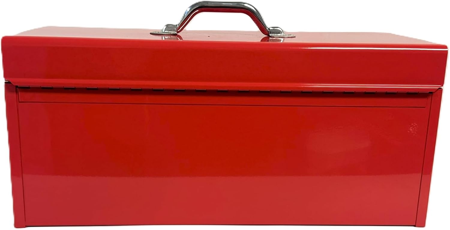 Homak Steel Flat Top Toolbox with Removable Tray, Black, 20 Inches