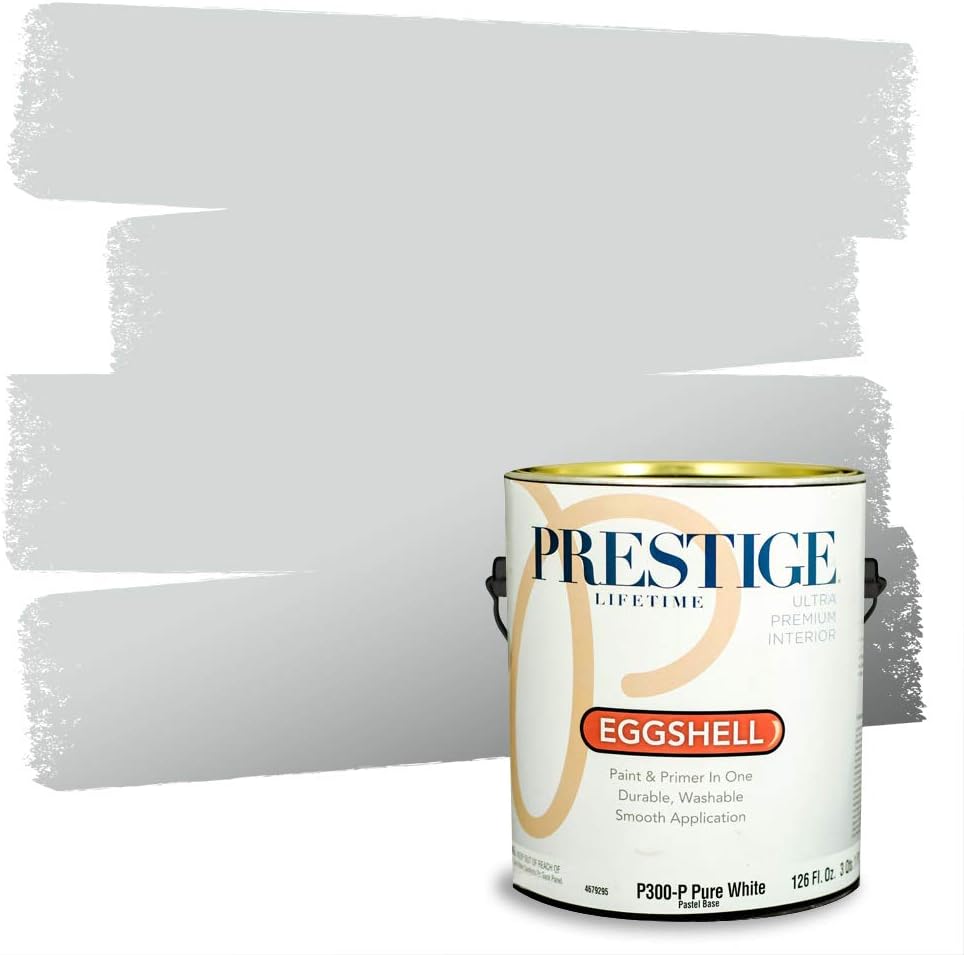 PRESTIGE Paints Exterior Paint and Primer In One, 1-Gallon, Satin, Comparable Match of Sherwin Williams* Tricorn Black*