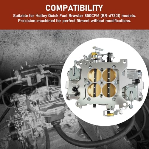 BR-67201 850CFM 4-Barrel Carburetor - 4150 Double Pumper Mechanical Secondary for Holley Quick Fuel Brawler Race Series - Square Bore No Choke Dual