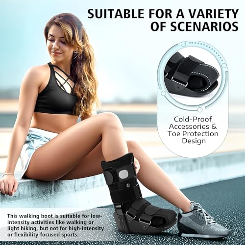 Medibot Advanced Walking Boot for Ankle Injuries & Fractures Adjustable Air Splint with Pump, Large Black, Fits Shoe Size 9.5-13.5'', Men and Women