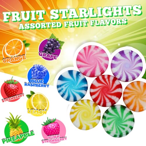 Assorted Fruit Balls Hard Candy, 4 lb Sour Variety, Office Candies | Approx. 520 Pcs, orange, lemon, grape, green apple and cherry sweets for offices, desks, classrooms