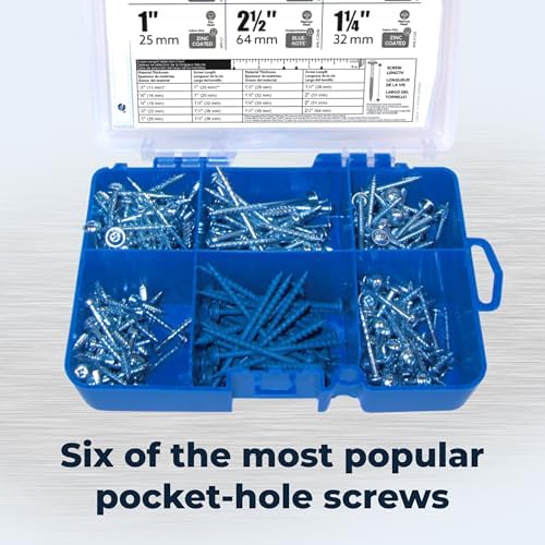 Kreg Pocket-Hole Jig 520PRO - Easy Clamping & Adjusting - 360 Rotating Handle - 260 Screws - For Materials 1/2" to 1 1/2" Thick