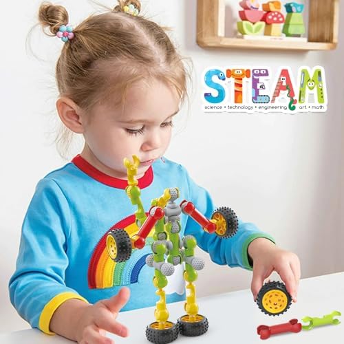 Huaker STEM Building Toys for 3 4 5 6 7 8 Year Old Boys Girls Birthday Gift