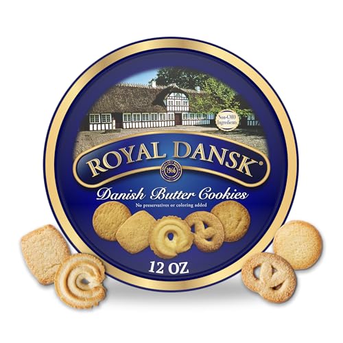 Royal Dansk Butter Cookies, Premium Assorted Cookies Made with Real Butter, Great for Sharing and Hosting, 12 oz