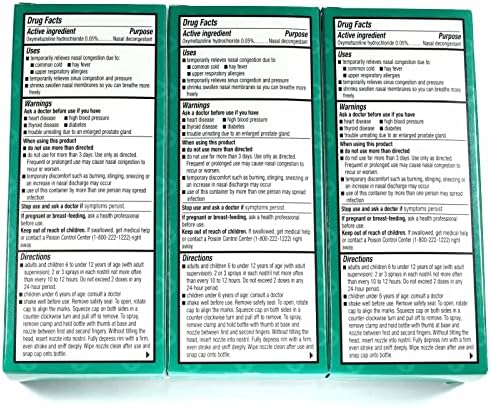 Nasal Relief Spray, Pump Mist, Anti-drip, Severe Congestion, (Oxymetazoline HCI ) 12 Hours, 3 Pack. by Assured