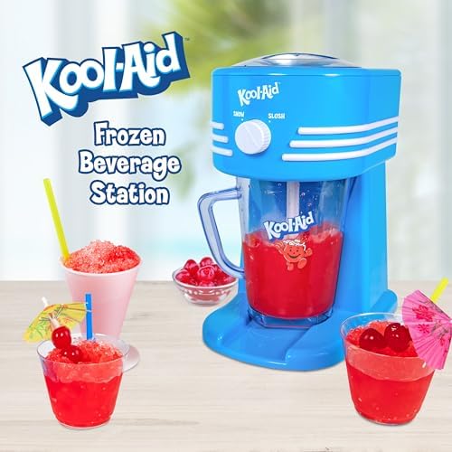 Nostalgia Taco Tuesday Frozen Drink Maker and Margarita Machine for Home - 40-Ounce Slushy Maker with Stainless Steel Flow Spout - Easy to Clean and