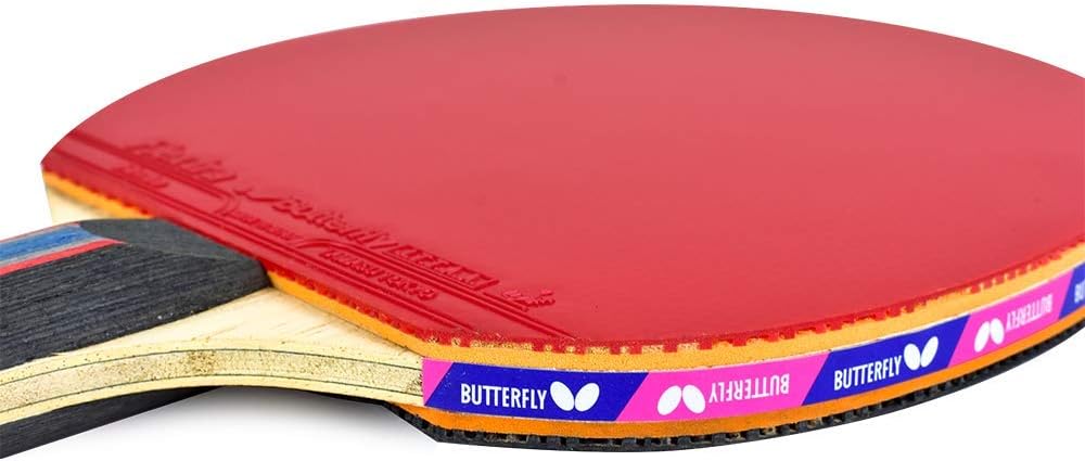 Butterfly B702FL Shakehand Table Tennis Racket | China Series | Powerful Carbon Blade and Rubber Combination with Racket Case | Recommended for