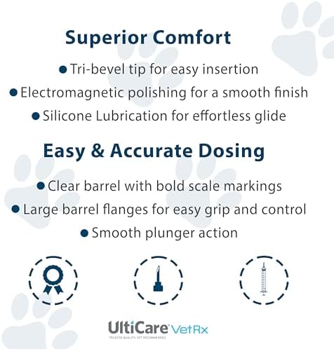 UltiCare VetRx U-40 1cc Pet Insulin Syringes, 1cc, 29G x 1/2", 100 Ct
