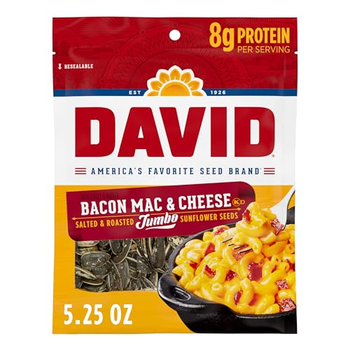 DAVID SEEDS Roasted and Salted Original Jumbo Sunflower Seeds, Keto Friendly, 5.25 Oz, 12 Pack