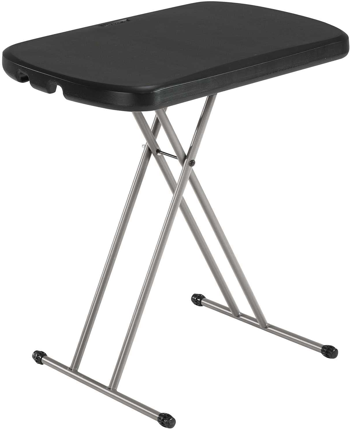 LIFETIME 80251 Adjustable Folding Laptop Table TV Tray, 26 Inch, White Granite