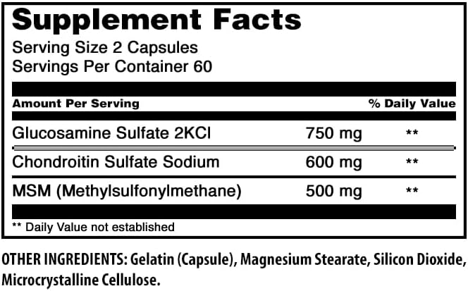 Amazing Formulas Glucosamine Chondroitin & MSM Supplement | 1850 Mg per Serving | 240 Capsules | Non-GMO | Gluten-Free | Made in USA