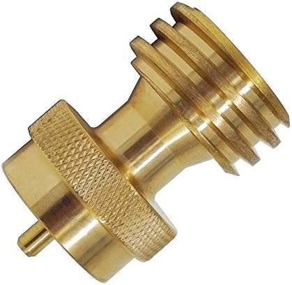 Steak Saver 1 lb to 20 lb Propane Tank Adapter for Grill with 1 lb Cylinder | 1"-20 Female Throwaway Cylinder adapter fits QCC1 POL hose and