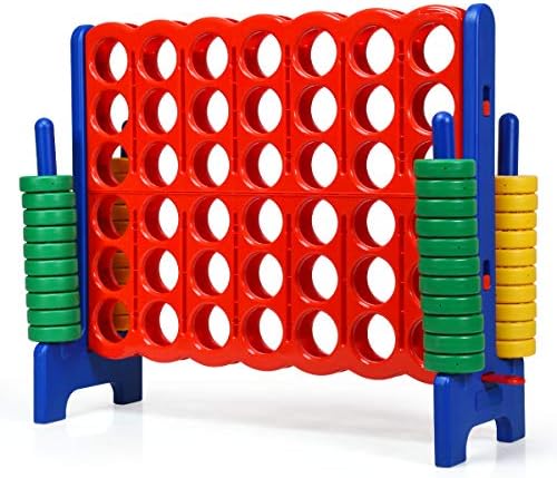 GLACER Giant 4-in-A-Row, Jumbo 4-to-Score Giant Game Set Backyard Games for Kids & Adults