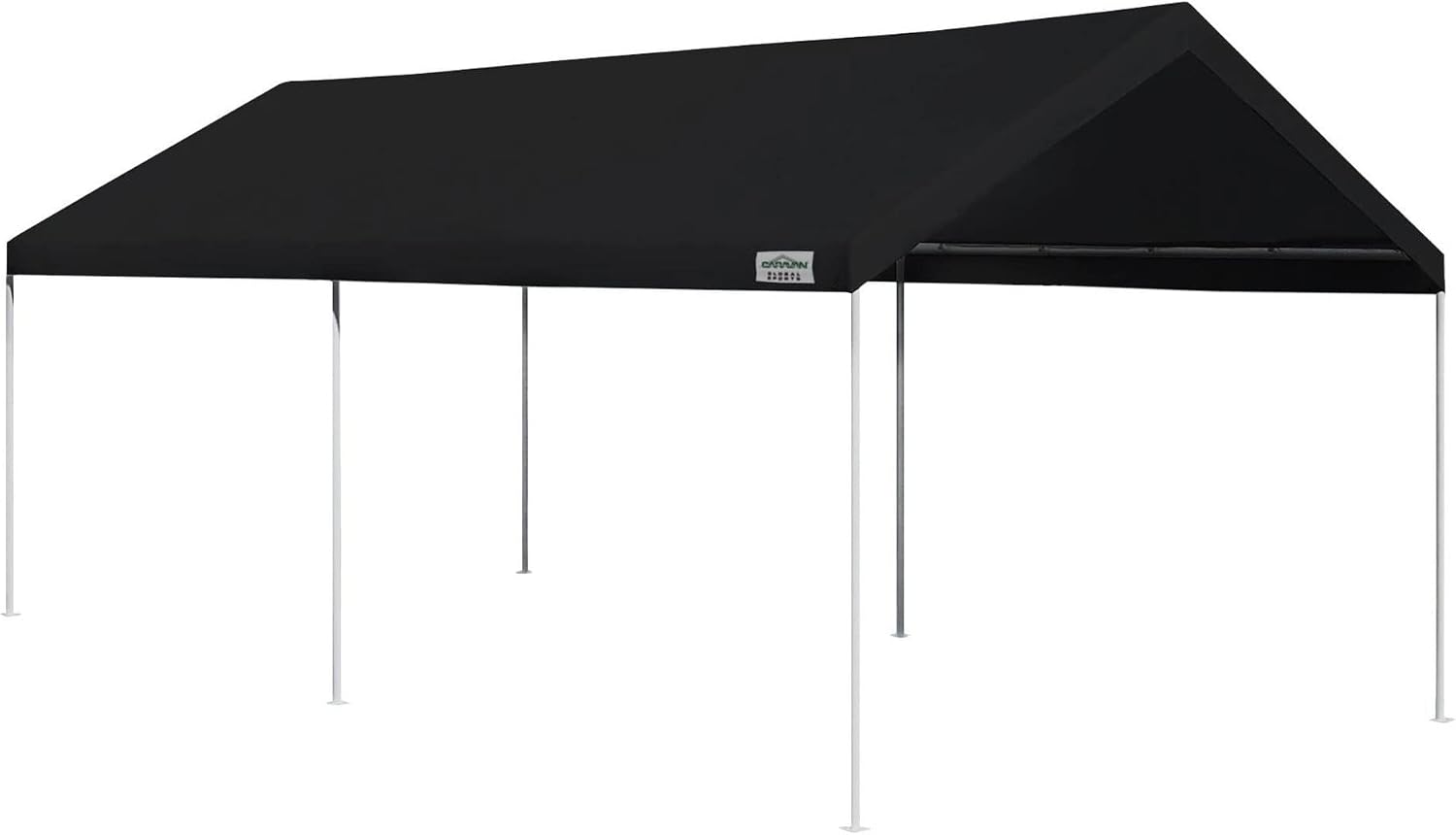 Caravan Canopy Powder Coated Heavy Duty Steel Frame Pop Up Carport with 6 Steel Stakes for Outdoor Activities and Events, White