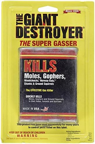 (GAS KILLER) (12/4PK TOTAL) 48 kills Moles, Gophers, Woodchucks, Norway Rats, Skunks, Ground Squirrels in their Holes, Tunnels