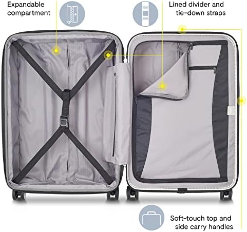 DELSEY PARIS Titanium Hardside Expandable Luggage with Spinner Wheels Carry-On Luggage, Graphite, Carry-On 19 Inch