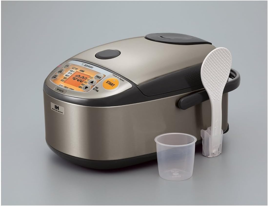 Zojirushi NP-HCC10XH Induction Heating System Rice Cooker and Warmer, 5.5-Cup, Stainless Dark Gray