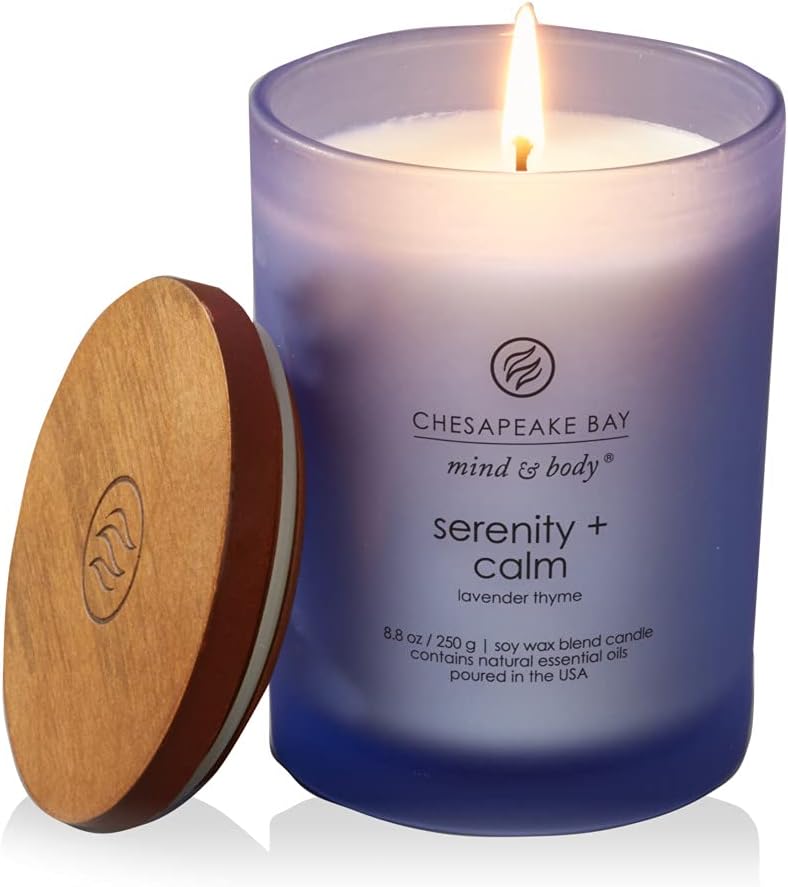 Chesapeake Bay Balance + Harmony Scented Candle Water Lily Pear Fragrance 50 Hours Burn Time Warm & Decorative Soy Wax Blend