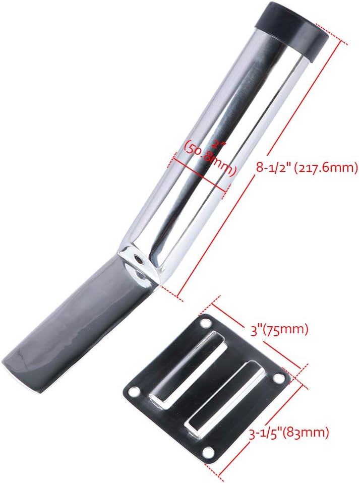 Deck Mount Fishing Rod Holder, Marine Grade Stainless Steel Adjustable Fishing Rod Holders, Support for Marine Boat Yacht