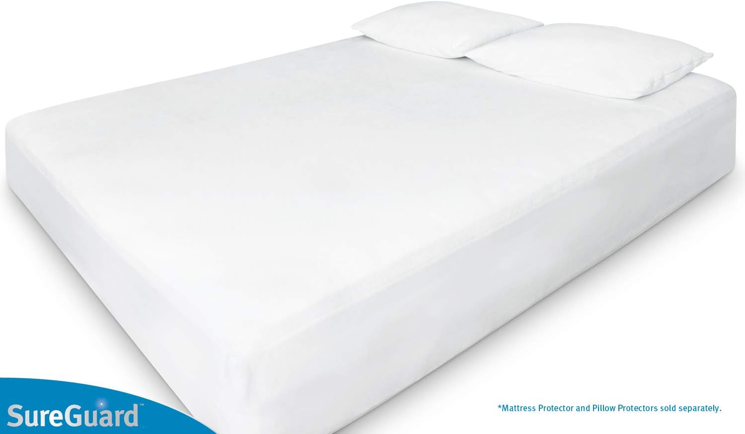 SureGuard Waterproof Mattress Protector, Queen Size Mattress Cover | Soft Noiseless Breathable Hypoallergenic Washable Mattress Pad, Stretchable Pockets fit Bed 6-20" Deep (Cotton Terry)