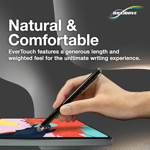 BoxWave Stylus Pen Compatible With Arcade1Up Infinity Game Board (18 in) - EverTouch Capacitive Stylus, Fiber Tip Capacitive Stylus Pen - Jet Black
