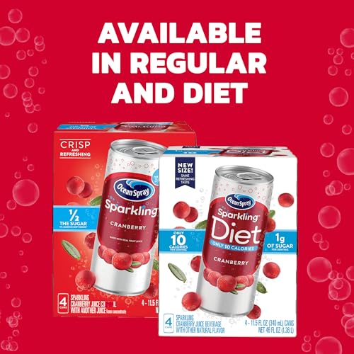 Ocean Spray Sparkling Diet Cranberry Juice Cocktail, 11.5 oz cans (Pack of 24)