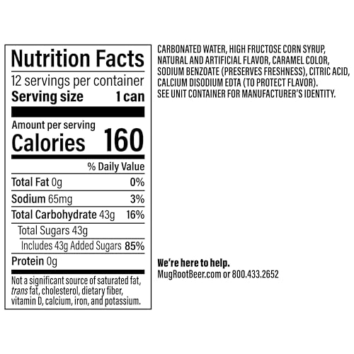 Mug Root Beer, 12 Fl Oz Cans (Pack of 12)
