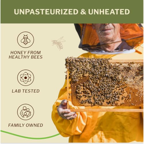 Oneroot 100% Organic Canadian Wildflower Honey - 17.6 Oz/1.1 Lbs, Unheated & Creamed - Nutrient-Rich